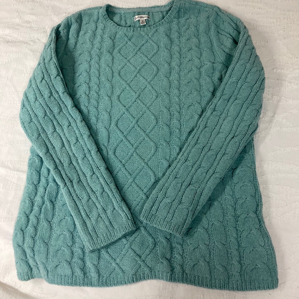 Soft mint green sweater.